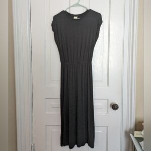 H&M Black Short Sleeve Cotton Maxi Dress